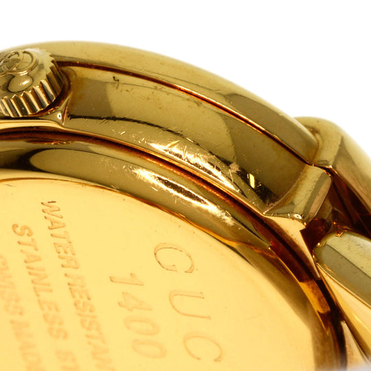 GUCCI Watches Quartz 1400L Gold Plated , Gold Plated gold round face bangle white dial Women Used Authentic