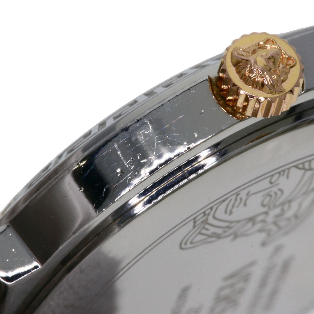 VERSACE Watches Quartz ZSQ81 Stainless Steel , Stainless Steel Silver Logo motif Ivory dial Women Used Authentic