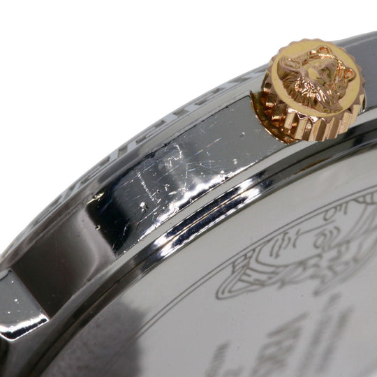 VERSACE Watches Quartz ZSQ81 Stainless Steel , Stainless Steel Silver Logo motif Ivory dial Women Used Authentic