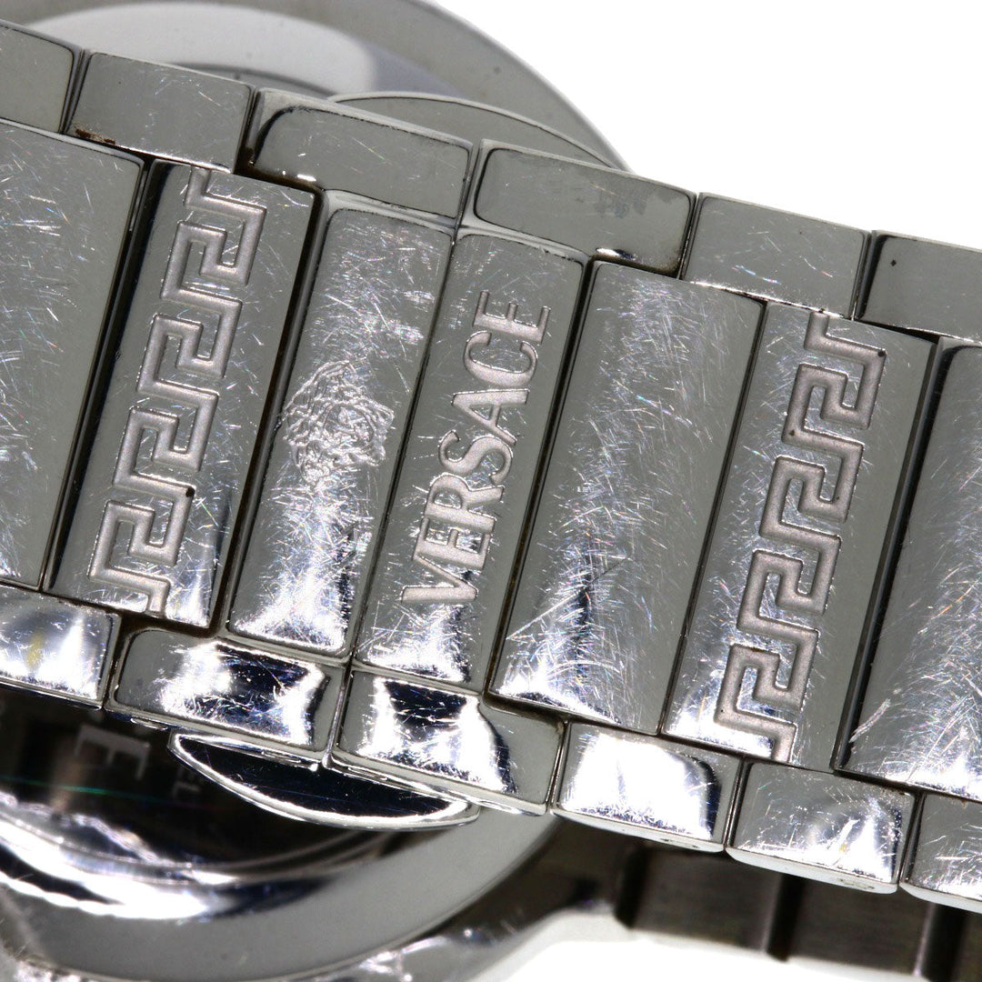 VERSACE Watches Quartz ZSQ81 Stainless Steel , Stainless Steel Silver Logo motif Ivory dial Women Used Authentic