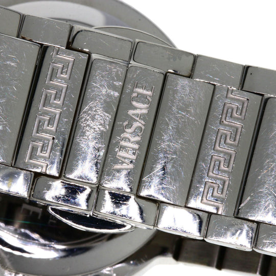 VERSACE Watches Quartz ZSQ81 Stainless Steel , Stainless Steel Silver Logo motif Ivory dial Women Used Authentic