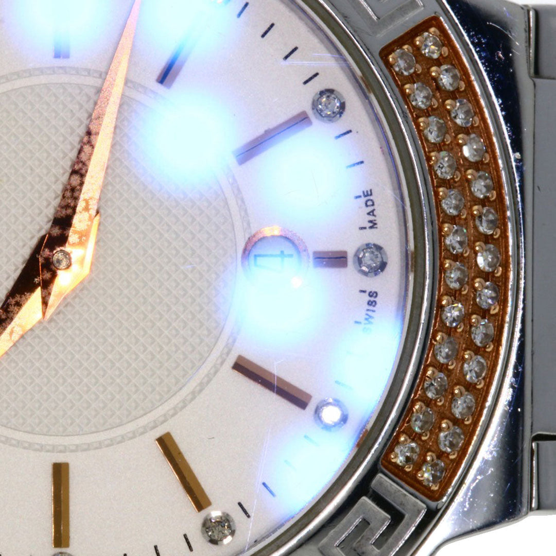 VERSACE Watches Quartz ZSQ81 Stainless Steel , Stainless Steel Silver Logo motif Ivory dial Women Used Authentic