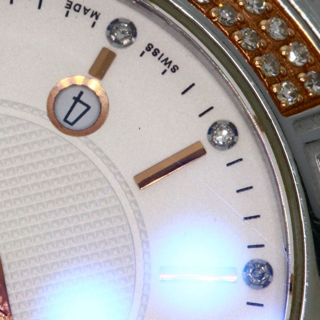 VERSACE Watches Quartz ZSQ81 Stainless Steel , Stainless Steel Silver Logo motif Ivory dial Women Used Authentic