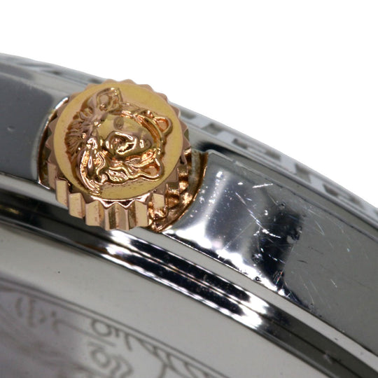 VERSACE Watches Quartz ZSQ81 Stainless Steel , Stainless Steel Silver Logo motif Ivory dial Women Used Authentic