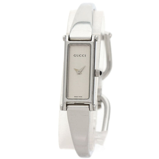 GUCCI Watches Quartz 1500L Stainless Steel , Stainless Steel Silver Square face Silver dial Women Used Authentic