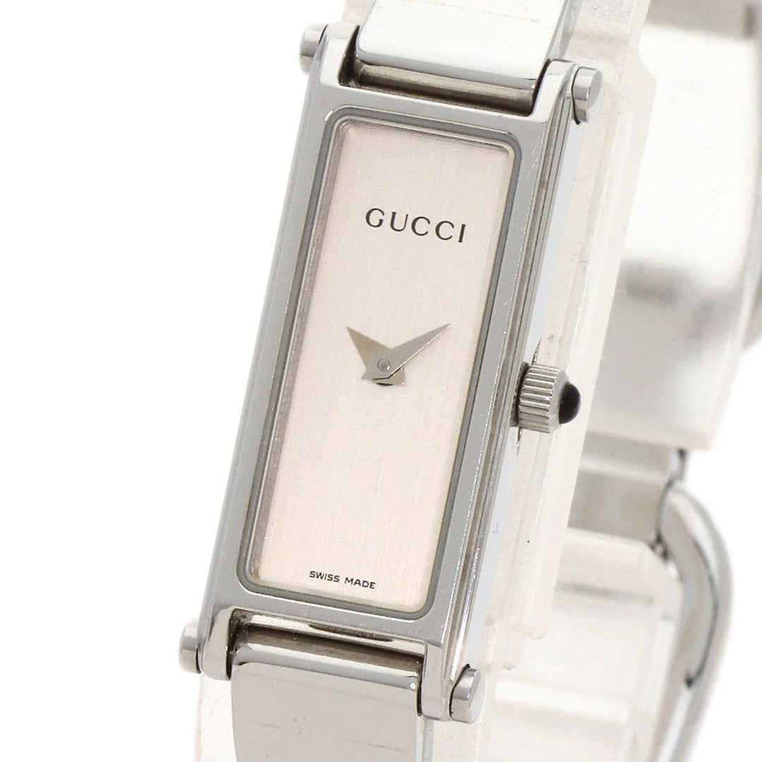GUCCI Watches Quartz 1500L Stainless Steel , Stainless Steel Silver Square face Silver dial Women Used Authentic