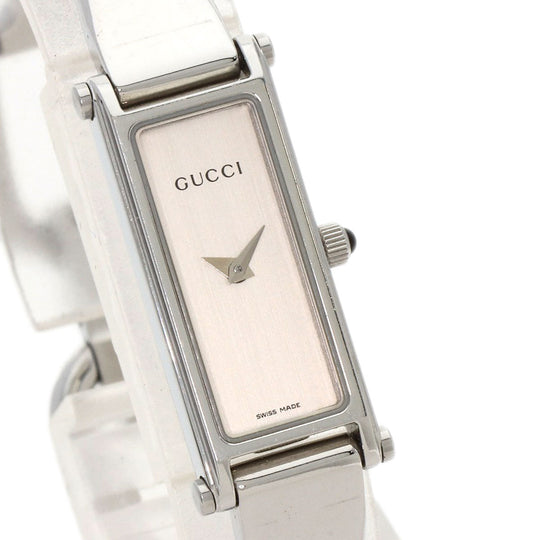 GUCCI Watches Quartz 1500L Stainless Steel , Stainless Steel Silver Square face Silver dial Women Used Authentic