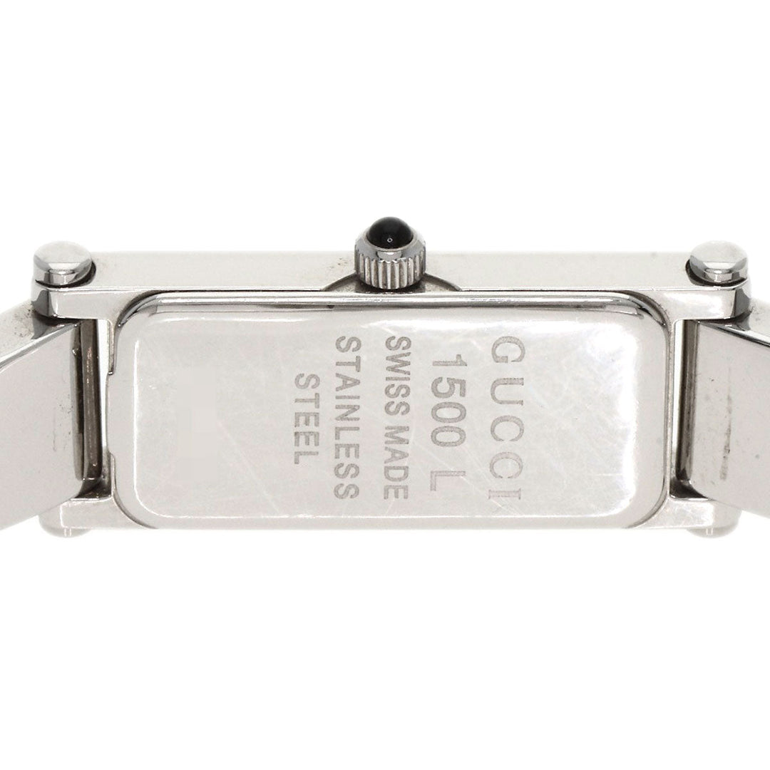 GUCCI Watches Quartz 1500L Stainless Steel , Stainless Steel Silver Square face Silver dial Women Used Authentic