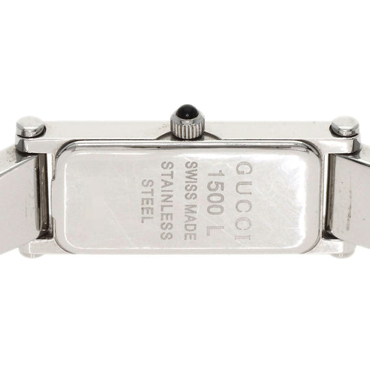 GUCCI Watches Quartz 1500L Stainless Steel , Stainless Steel Silver Square face Silver dial Women Used Authentic