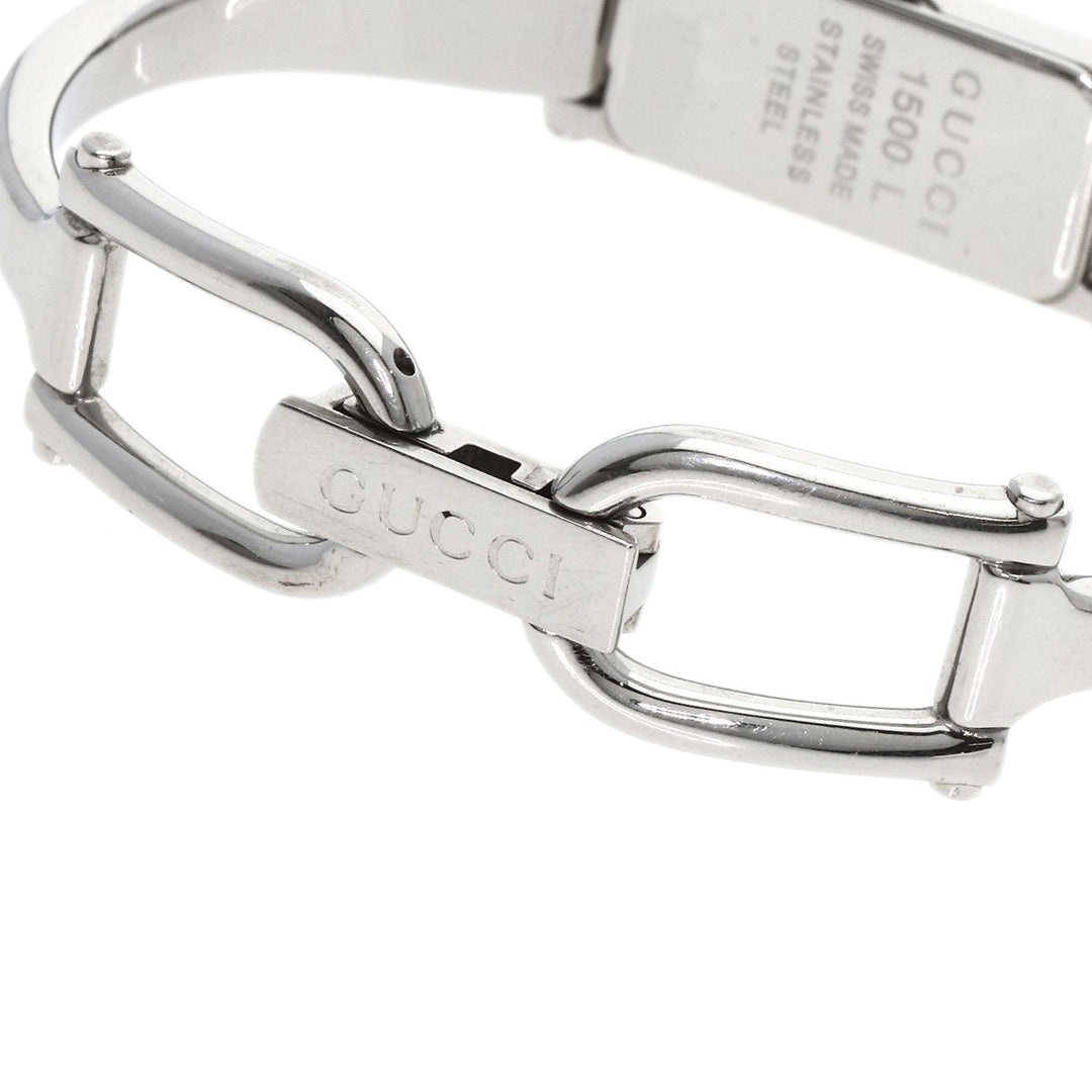GUCCI Watches Quartz 1500L Stainless Steel , Stainless Steel Silver Square face Silver dial Women Used Authentic