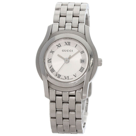 GUCCI Watches Quartz 5500L Stainless Steel , Stainless Steel Silver Round face Silver dial Women Used Authentic