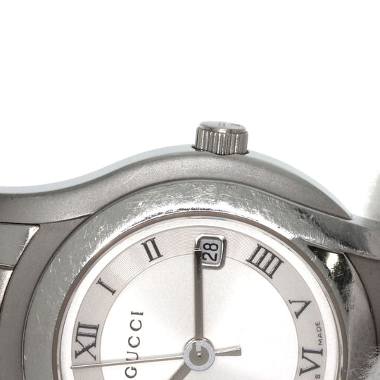 GUCCI Watches Quartz 5500L Stainless Steel , Stainless Steel Silver Round face Silver dial Women Used Authentic