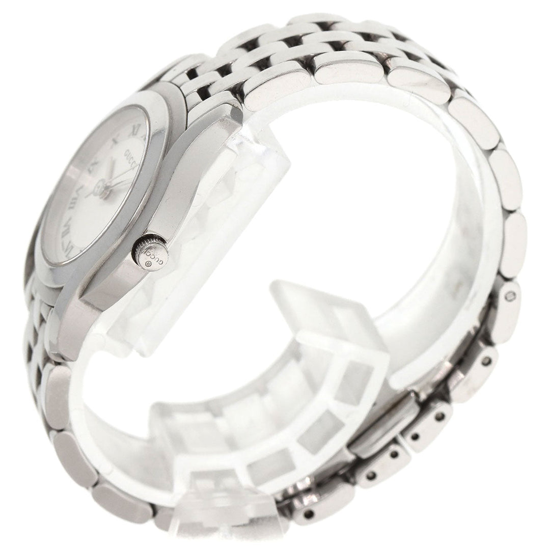 GUCCI Watches Quartz 5500L Stainless Steel , Stainless Steel Silver Round face Silver dial Women Used Authentic