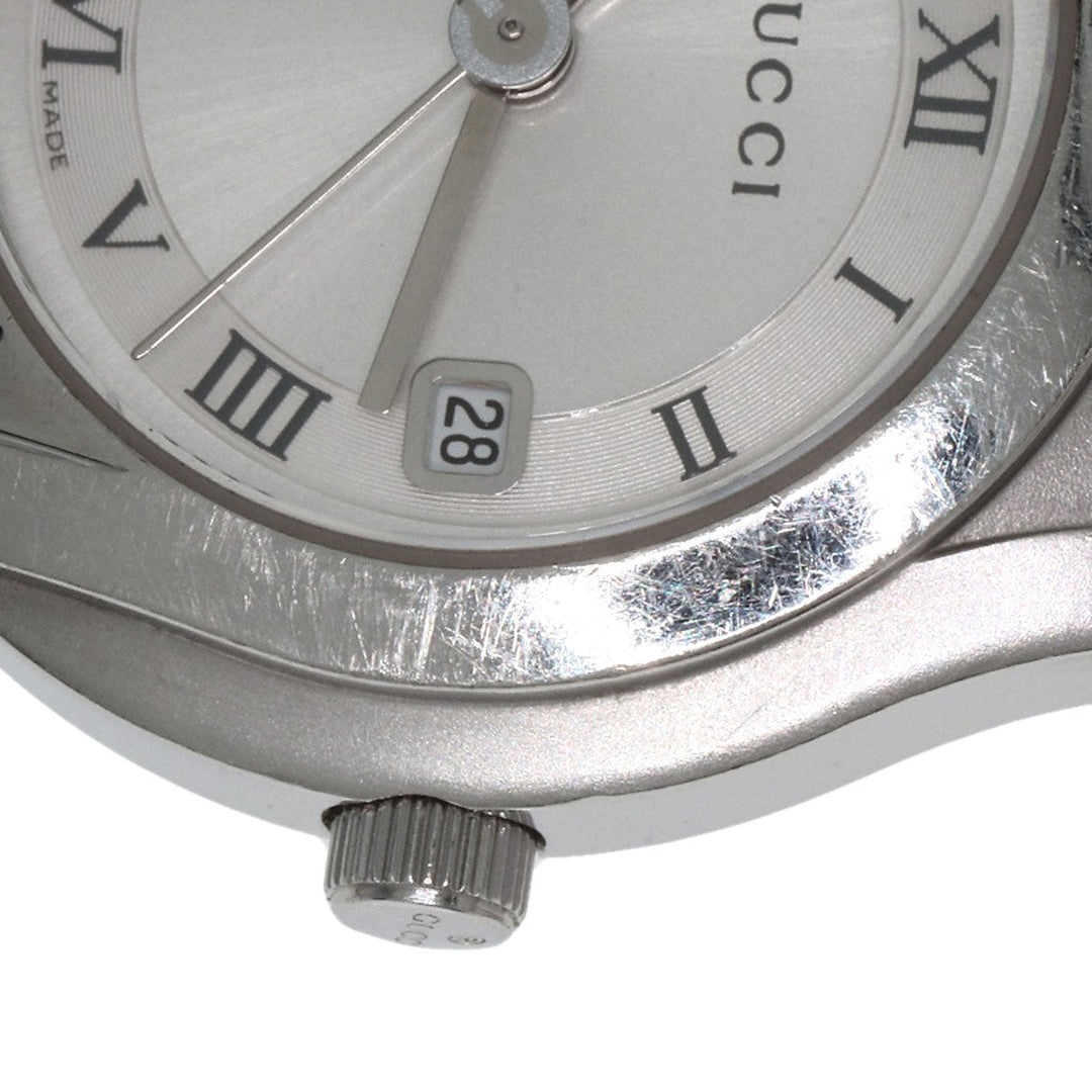 GUCCI Watches Quartz 5500L Stainless Steel , Stainless Steel Silver Round face Silver dial Women Used Authentic