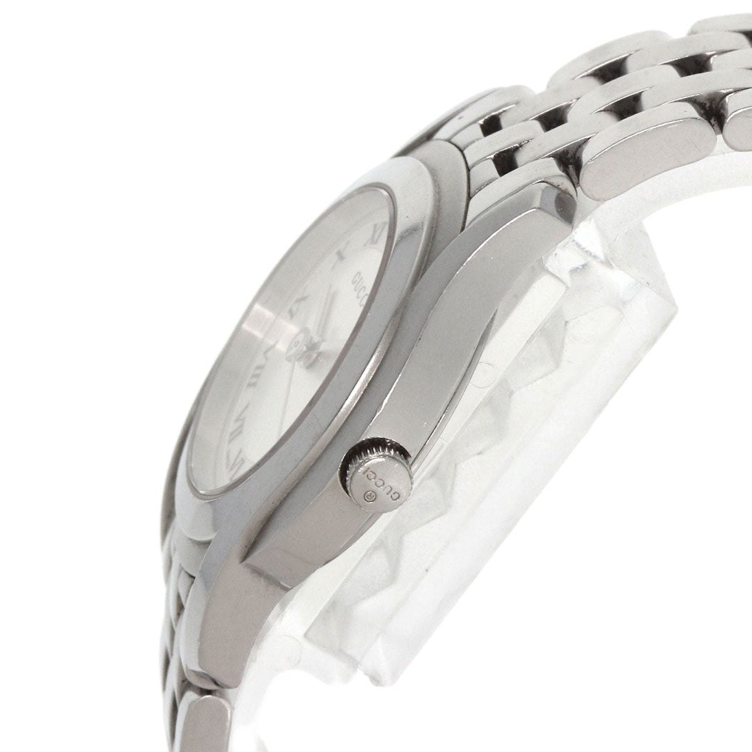 GUCCI Watches Quartz 5500L Stainless Steel , Stainless Steel Silver Round face Silver dial Women Used Authentic