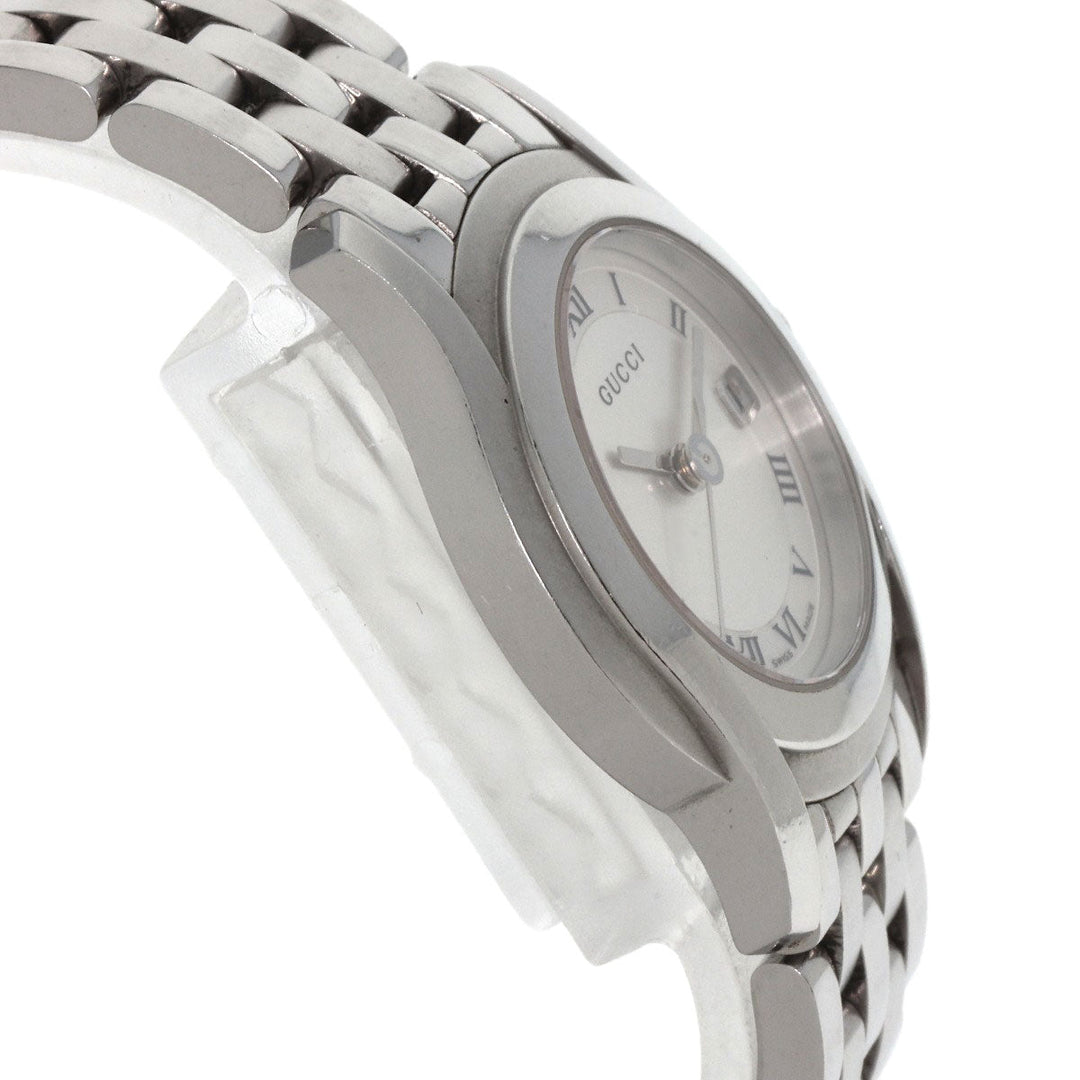 GUCCI Watches Quartz 5500L Stainless Steel , Stainless Steel Silver Round face Silver dial Women Used Authentic