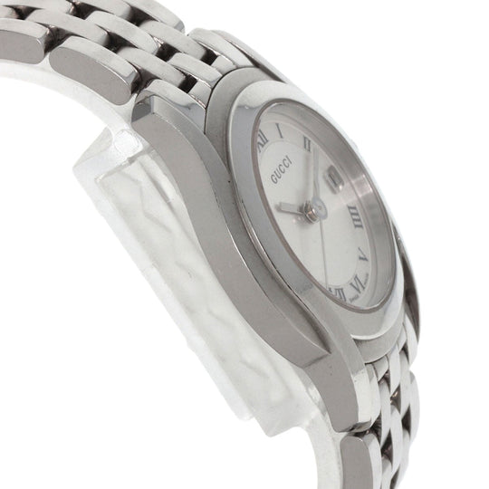 GUCCI Watches Quartz 5500L Stainless Steel , Stainless Steel Silver Round face Silver dial Women Used Authentic