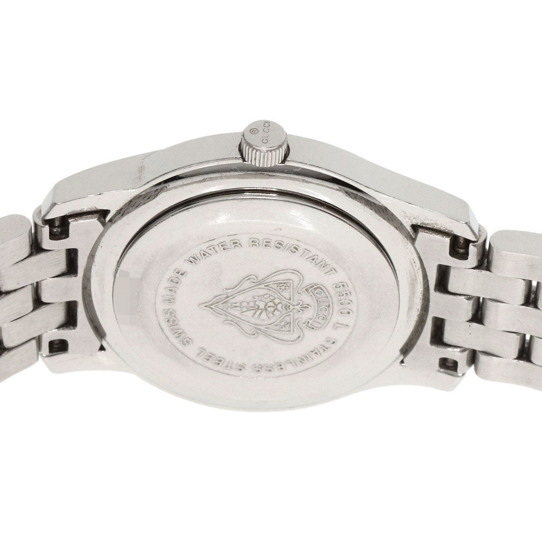 GUCCI Watches Quartz 5500L Stainless Steel , Stainless Steel Silver Round face Silver dial Women Used Authentic