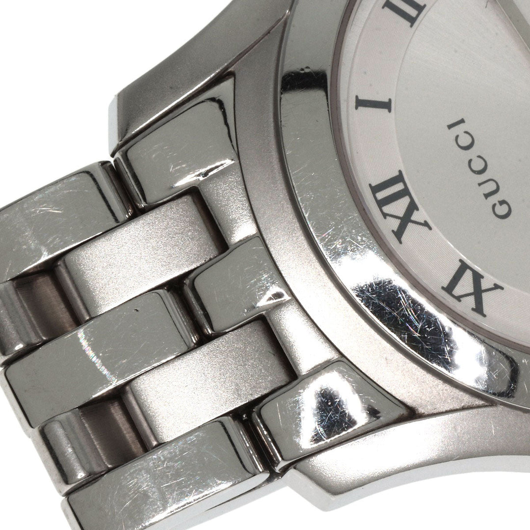 GUCCI Watches Quartz 5500M Stainless Steel , Stainless Steel Silver Round face Silver dial mens Used Authentic