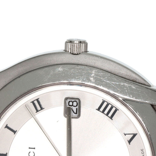 GUCCI Watches Quartz 5500M Stainless Steel , Stainless Steel Silver Round face Silver dial mens Used Authentic
