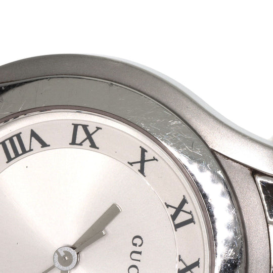 GUCCI Watches Quartz 5500M Stainless Steel , Stainless Steel Silver Round face Silver dial mens Used Authentic