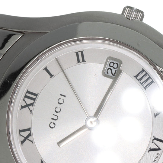 GUCCI Watches Quartz 5500M Stainless Steel , Stainless Steel Silver Round face Silver dial mens Used Authentic