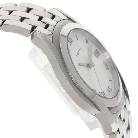 GUCCI Watches Quartz 5500M Stainless Steel , Stainless Steel Silver Round face Silver dial mens Used Authentic