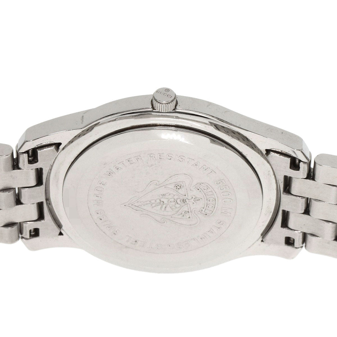 GUCCI Watches Quartz 5500M Stainless Steel , Stainless Steel Silver Round face Silver dial mens Used Authentic