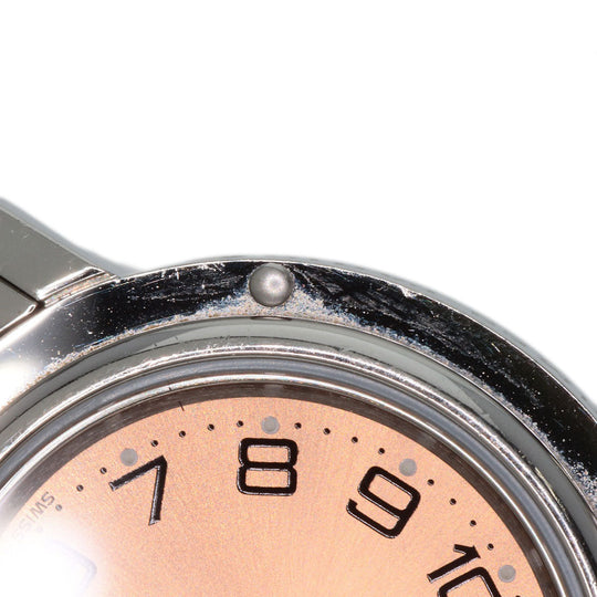 HERMES Watches Quartz CL4.210 Stainless Steel , Stainless Steel Silver Clipper pink dial Women Used Authentic