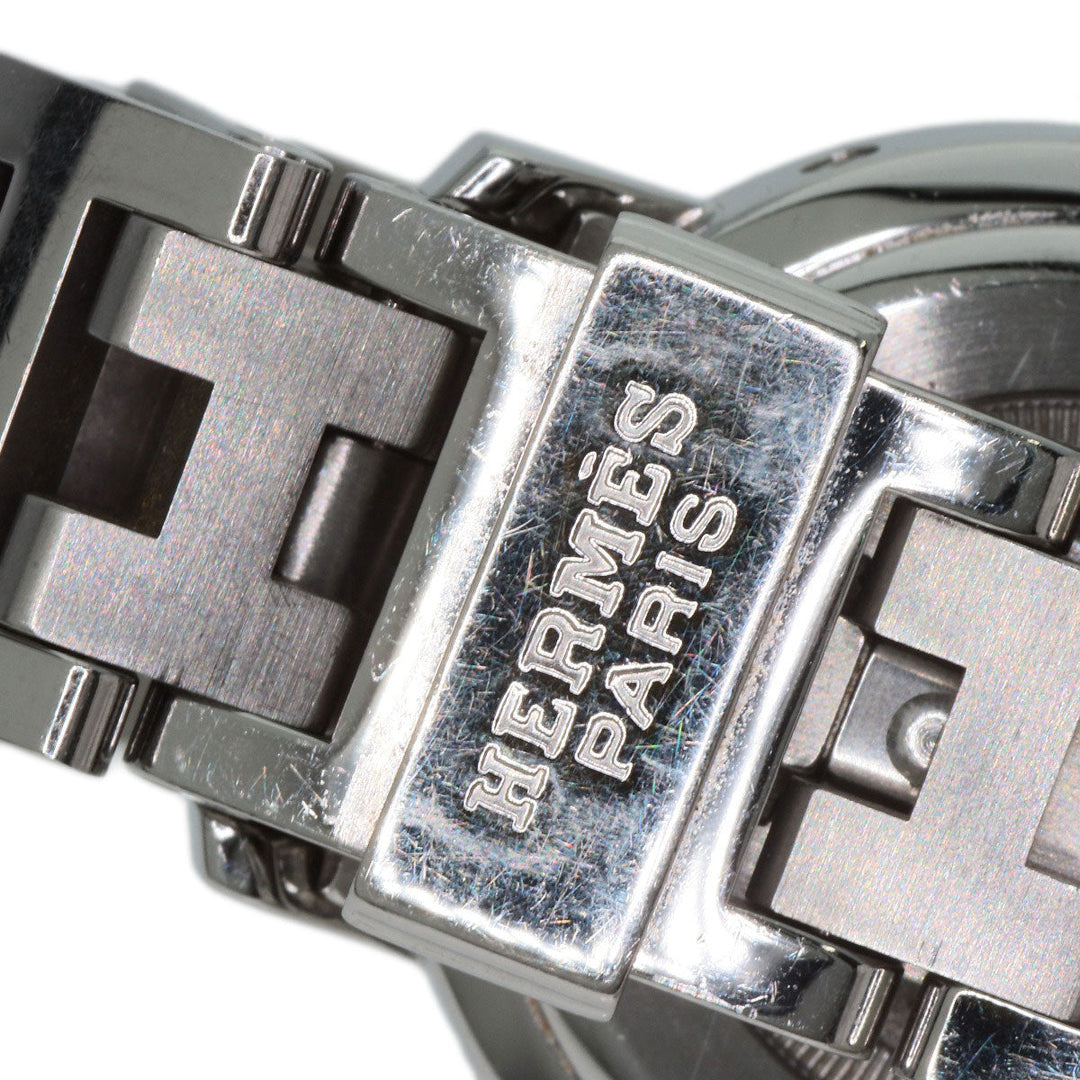 HERMES Watches Quartz CL4.210 Stainless Steel , Stainless Steel Silver Clipper pink dial Women Used Authentic