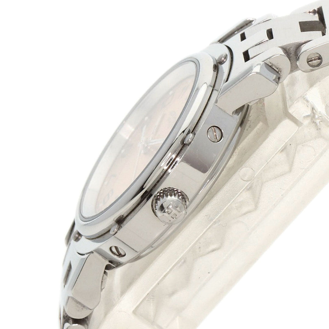 HERMES Watches Quartz CL4.210 Stainless Steel , Stainless Steel Silver Clipper pink dial Women Used Authentic