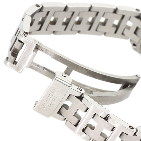 HERMES Watches Quartz CL4.210 Stainless Steel , Stainless Steel Silver Clipper pink dial Women Used Authentic