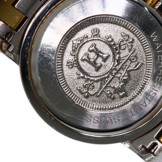 HERMES Watches Quartz CL4.220 Stainless Steel, Combination gold Clipper Old Belt Ivory dial Women Used Authentic