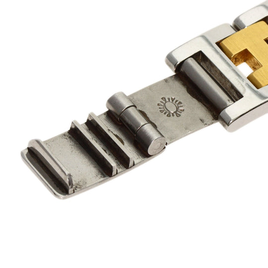 HERMES Watches Quartz CL4.220 Stainless Steel, Combination gold Clipper Old Belt Ivory dial Women Used Authentic