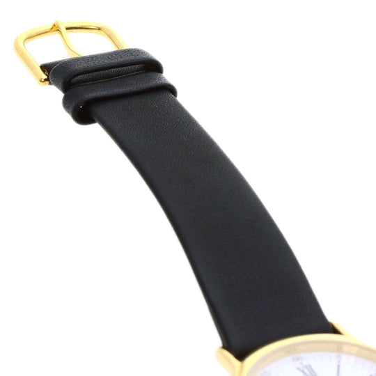 TIFFANY&Co. Watches Quartz Gold Plated, Leather gold portfolio white dial Boys Used Authentic