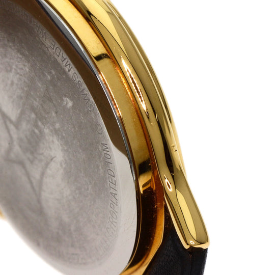 TIFFANY&Co. Watches Quartz Gold Plated, Leather gold portfolio white dial Boys Used Authentic