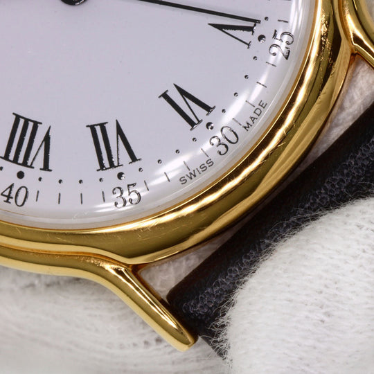 TIFFANY&Co. Watches Quartz Gold Plated, Leather gold portfolio white dial Boys Used Authentic