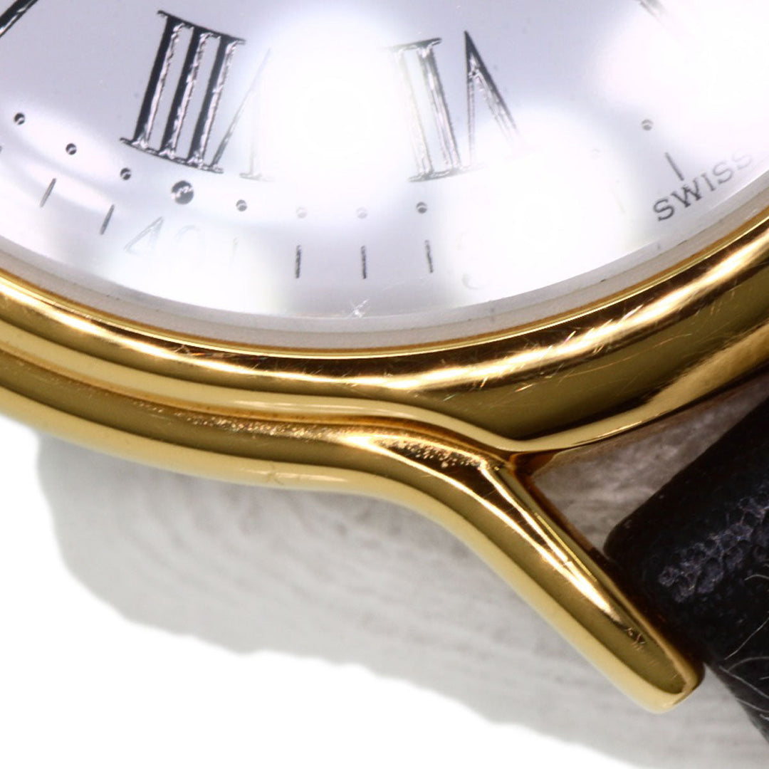 TIFFANY&Co. Watches Quartz Gold Plated, Leather gold portfolio white dial Boys Used Authentic