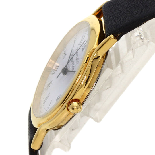 TIFFANY&Co. Watches Quartz Gold Plated, Leather gold portfolio white dial Boys Used Authentic