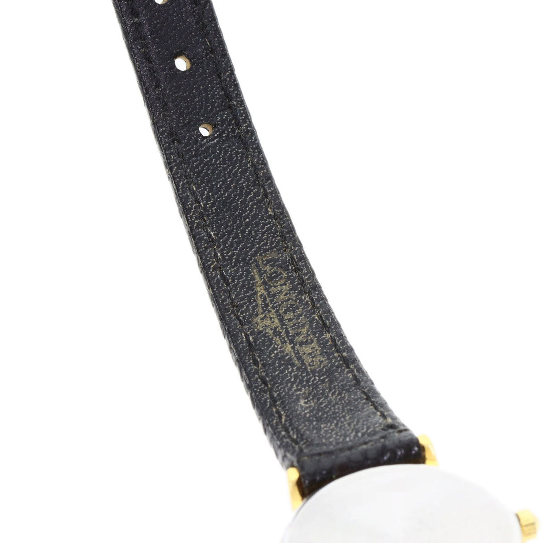 LONGINES Watches Quartz Gold Plated, Leather gold Classic Pleasance gold dial Women Used Authentic