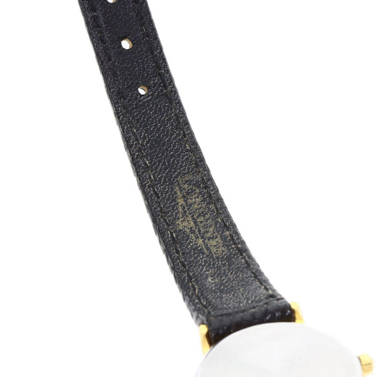 LONGINES Watches Quartz Gold Plated, Leather gold Classic Pleasance gold dial Women Used Authentic