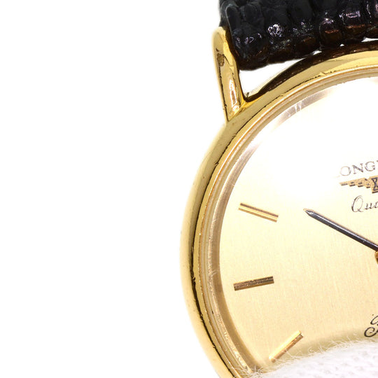 LONGINES Watches Quartz Gold Plated, Leather gold Classic Pleasance gold dial Women Used Authentic