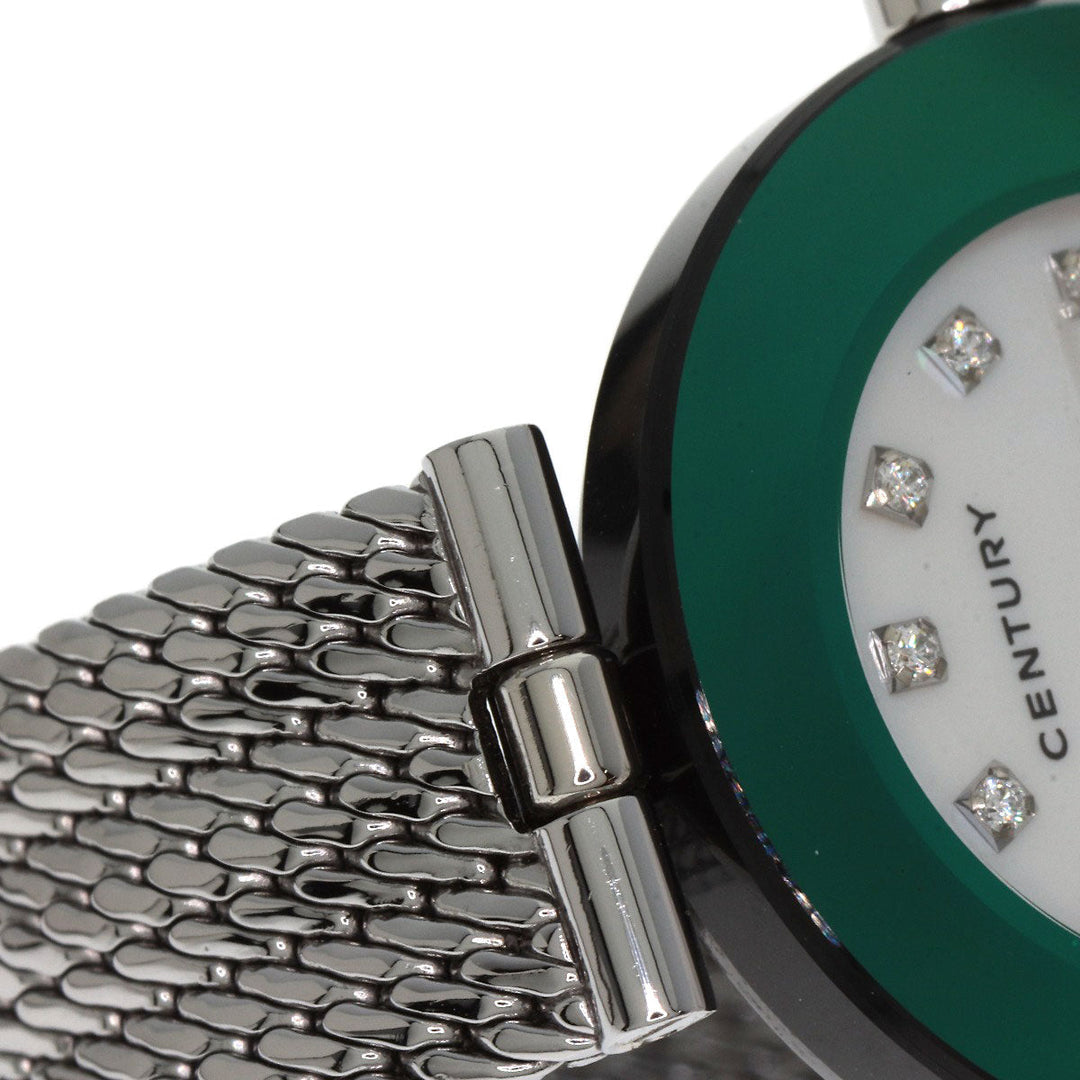 CENTURY Watches Quartz Stainless Steel , Stainless Steel Silver Time Gem 12P Diamond White shell dial Women Used Authentic
