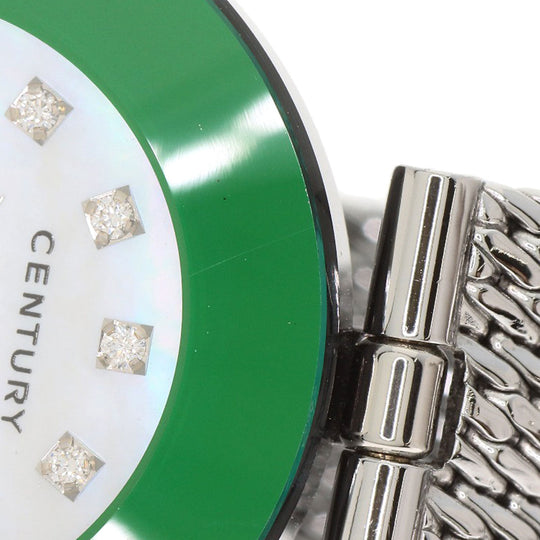 CENTURY Watches Quartz Stainless Steel , Stainless Steel Silver Time Gem 12P Diamond White shell dial Women Used Authentic
