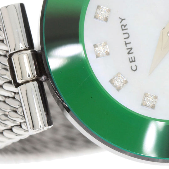 CENTURY Watches Quartz Stainless Steel , Stainless Steel Silver Time Gem 12P Diamond White shell dial Women Used Authentic