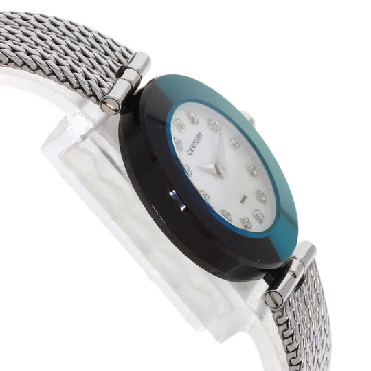 CENTURY Watches Quartz Stainless Steel , Stainless Steel Silver Time Gem 12P Diamond White shell dial Women Used Authentic