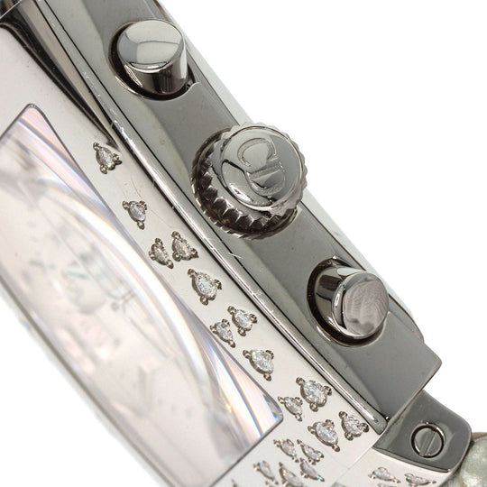 Christian Dior Watches Quartz D81-101 Stainless Steel, Leather Silver Riva Sparkling Chronograph Silver dial Women Used Authentic