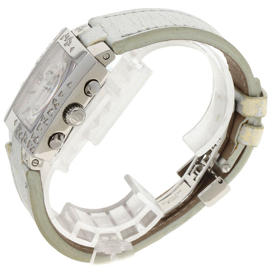 Christian Dior Watches Quartz D81-101 Stainless Steel, Leather Silver Riva Sparkling Chronograph Silver dial Women Used Authentic
