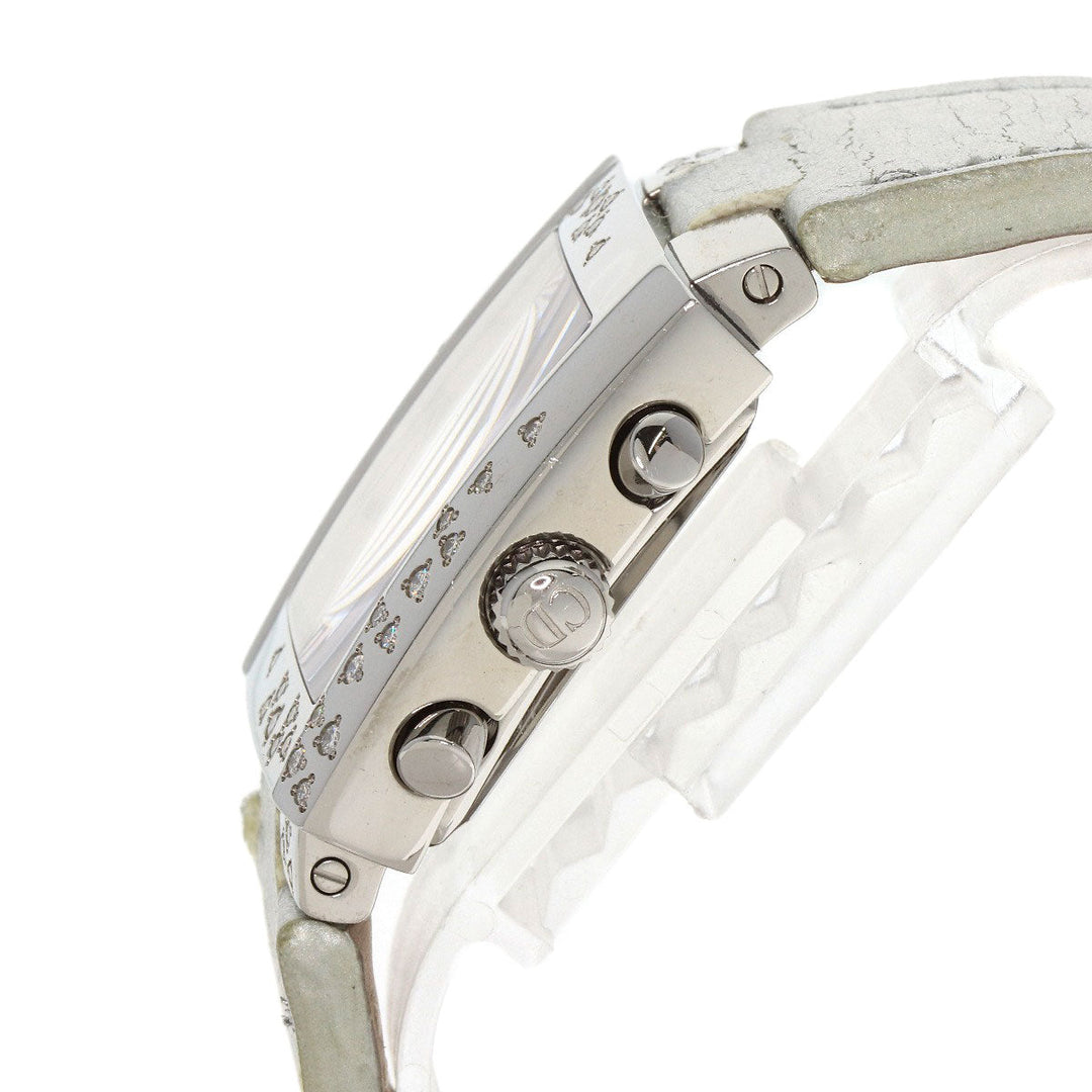 Christian Dior Watches Quartz D81-101 Stainless Steel, Leather Silver Riva Sparkling Chronograph Silver dial Women Used Authentic