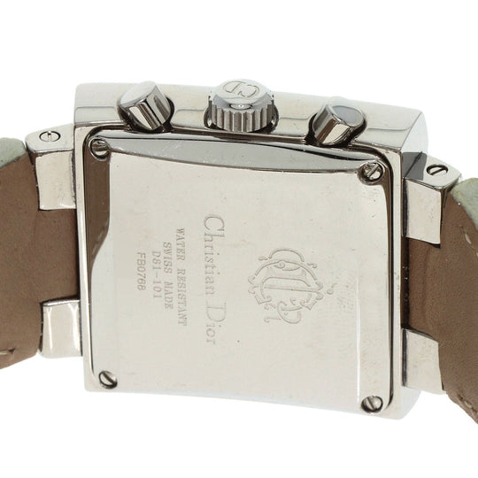 Christian Dior Watches Quartz D81-101 Stainless Steel, Leather Silver Riva Sparkling Chronograph Silver dial Women Used Authentic